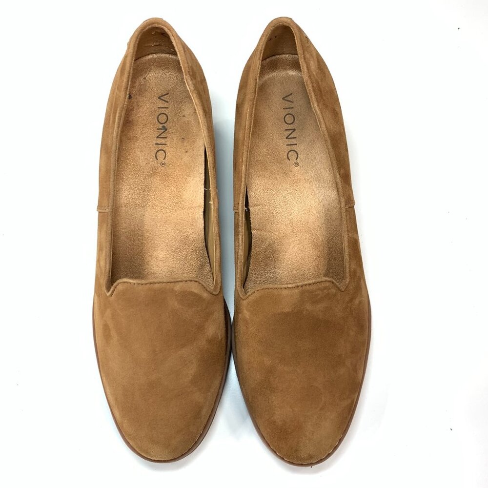 Vionic, Suede Tan Willa Wedge, Womens 8.5